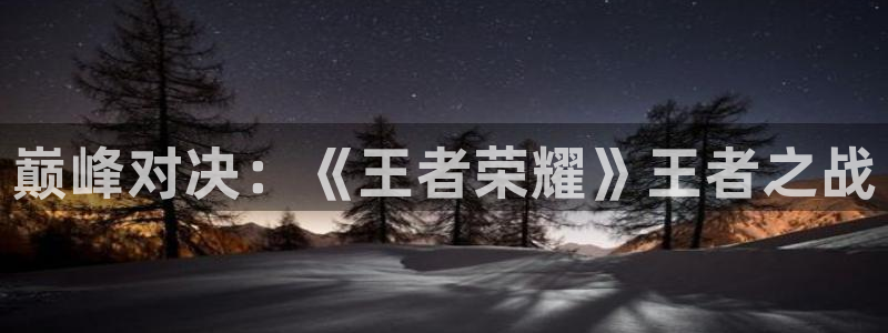 巅峰对决：《王者荣耀》王者之战