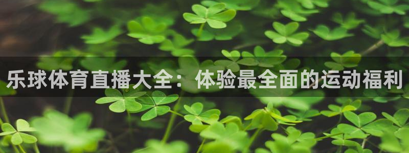 乐球体育直播大全：体验最全面的运动福利